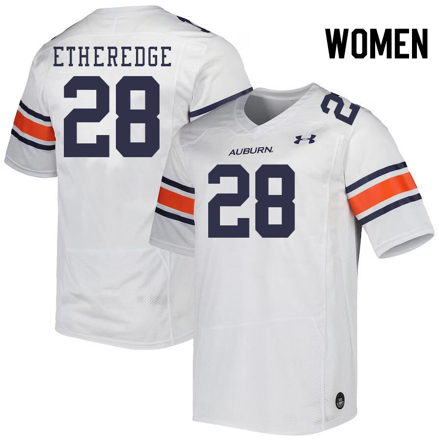 Women #28 Camden Etheredge Auburn Tigers College Football Jerseys Stitched-White